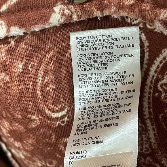 Free People West Coast Bandana Print Ruby Jacket in Copper Combo Womens Medium - Picture 6 of 6